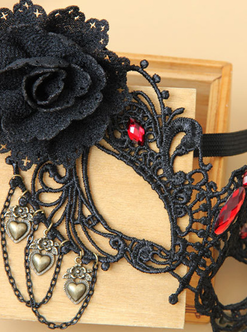 Black Lace Masquerade Half Face Mask Retro Gothic Mask