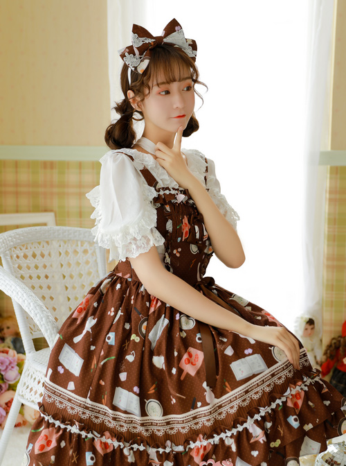 Magic Tea Party Sunny Day And Food Series Printing Classic Lolita KC Hair Hoop