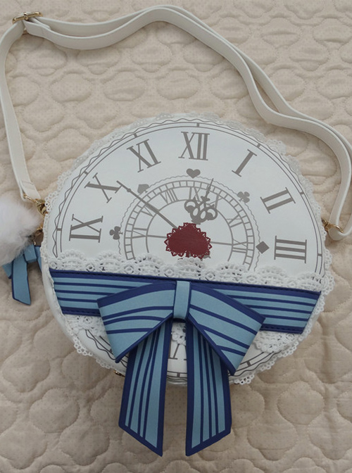 Alice Clock Printing Lace Round Classic Lolita Bag