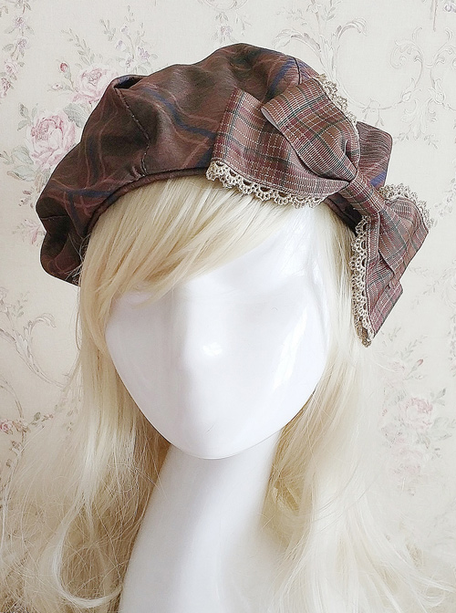 Magic Dictionary Series Plaids Printing Classic Lolita Hat