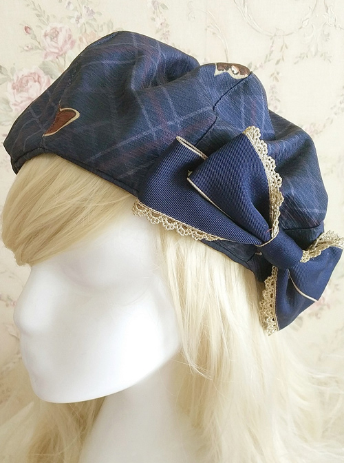 Magic Dictionary Series Plaids Printing Classic Lolita Hat