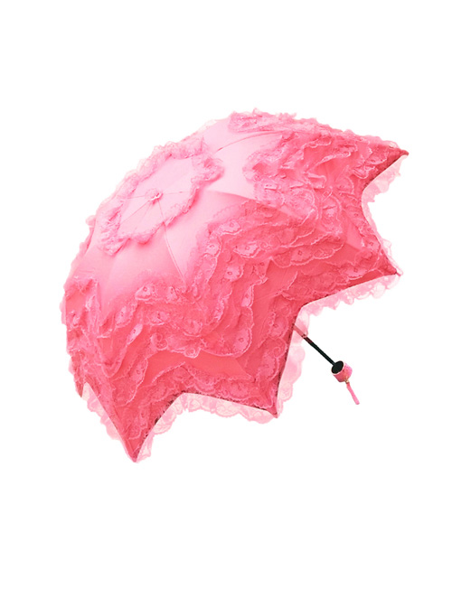 Three Colors Crescent Lace Classic Lolita Fold Umbrella