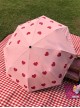 Pink Heart Pattern Sweet Lolita Fold Ultraviolet-proof Umbrella