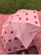 Pink Heart Pattern Sweet Lolita Fold Ultraviolet-proof Umbrella
