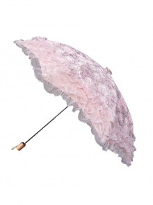 Lace Embroidered Flower Sequins Fold Ultraviolet-proof Lolita Princess Umbrella