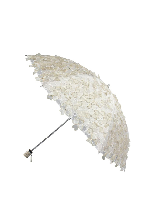 Three-dimensional Embroidery Lace Flower Sequins Classic Lolita Ultraviolet-proof Fold Umbrella