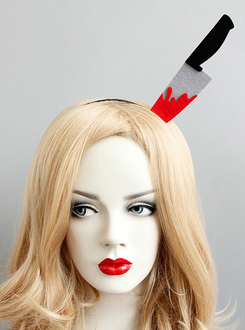 Halloween Prank Funny bleed kitchen knife Modelling Hair Hoop
