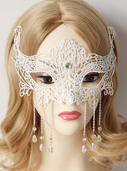 White Lace Elegant Classic Lolita Christmas Mask