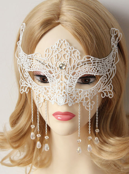 White Lace Elegant Classic Lolita Christmas Mask