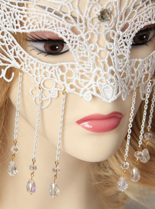 White Lace Elegant Classic Lolita Christmas Mask