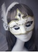 Elegant Gothic White Bead Chain Lolita Mask