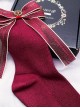 Red Bowknot Christmas Lolita Long Socks