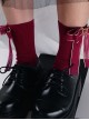 Red Bowknot Christmas Lolita Long Socks