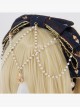 Fog-moon And Crown Series Bowknot Elegance KC Classic Lolita Headband With Detachable Pearl