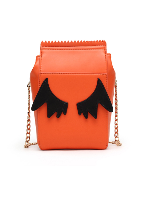 Demon Pattern Gothic Lolita Halloween Orange Chain Shoulder Bag