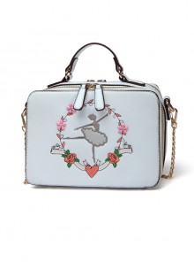 Ballet Girl Embroidery Sky Blue Classic Lolita Shoulder Bag