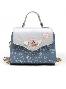 Light Blue Printing Elegant Classic Lolita Shoulder Bag