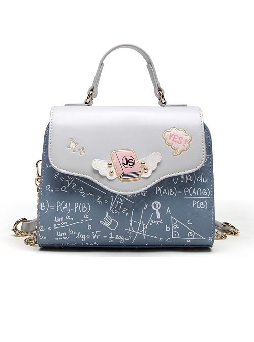 Light Blue Printing Elegant Classic Lolita Shoulder Bag