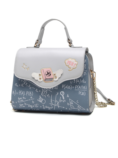 Light Blue Printing Elegant Classic Lolita Shoulder Bag