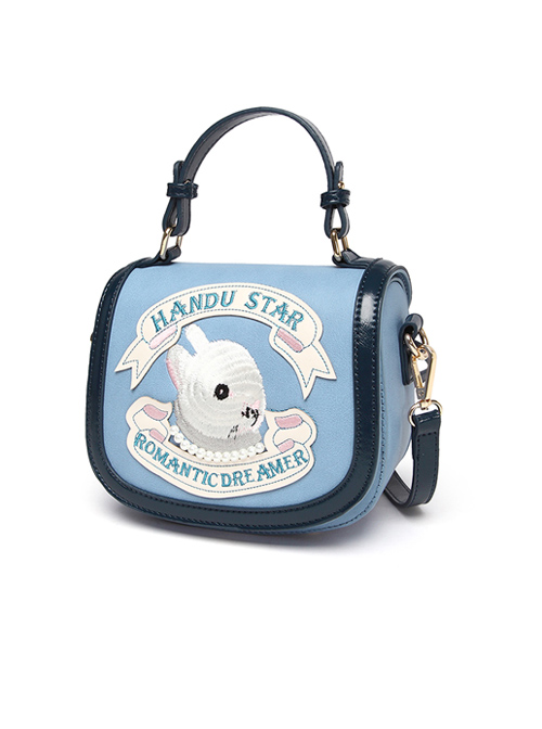 Cute Embroidery Rabbit Blue Sweet Lolita Shoulder Bag