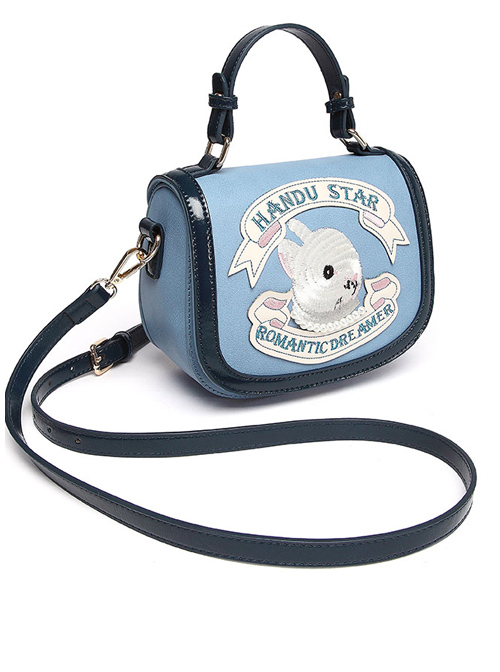 Cute Embroidery Rabbit Blue Sweet Lolita Shoulder Bag