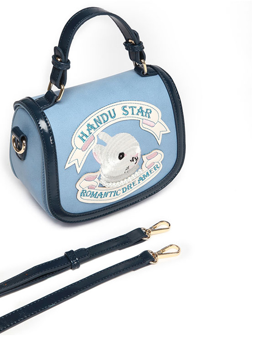 Cute Embroidery Rabbit Blue Sweet Lolita Shoulder Bag