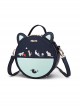 Cute Cat Embroidery Sweet Lolita Blue Shoulder Bag