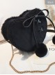 Love Heart-shape Cute Lace-up Plush Ball Sweet Lolita Shoulder Bag