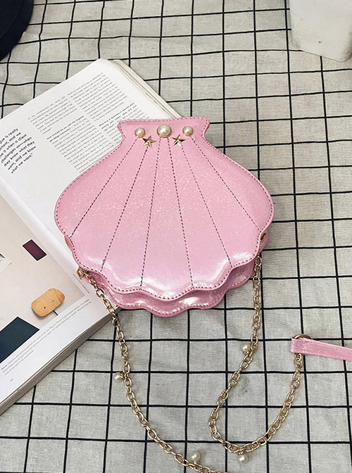 Cute Laser Seashell-shape Lolita Pearl Chain Shoulder Bag