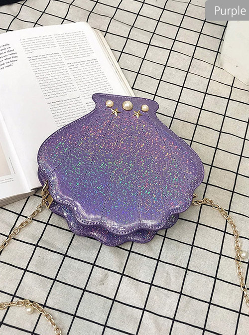 Cute Laser Seashell-shape Lolita Pearl Chain Shoulder Bag