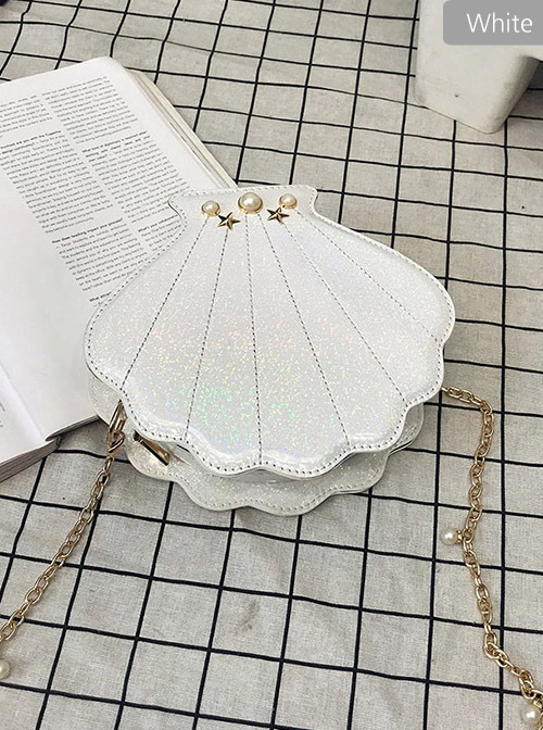 Cute Laser Seashell-shape Lolita Pearl Chain Shoulder Bag