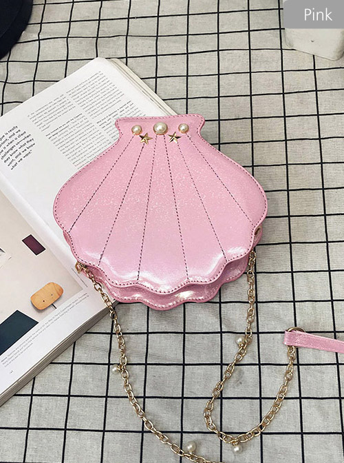 Cute Laser Seashell-shape Lolita Pearl Chain Shoulder Bag