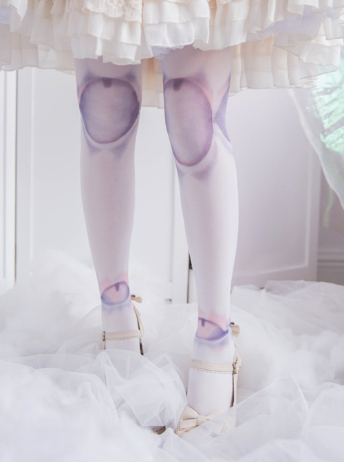 White SD Doll Spherical Joint Printing Lolita Pantyhose