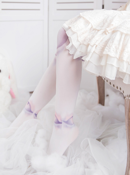 White SD Doll Spherical Joint Printing Lolita Pantyhose