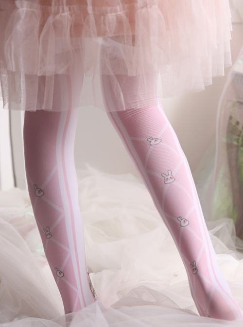 Cute Rabbit Pink Sweet Lolita Thigh Socks