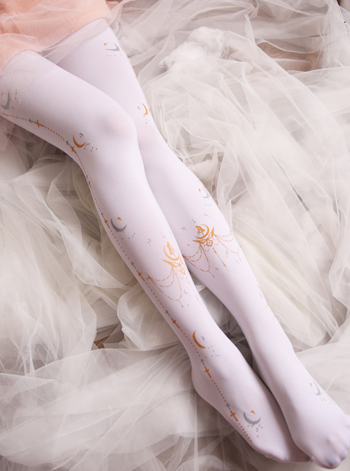 Sailor Moon Printing Classic Lolita Black Or White Pantyhose