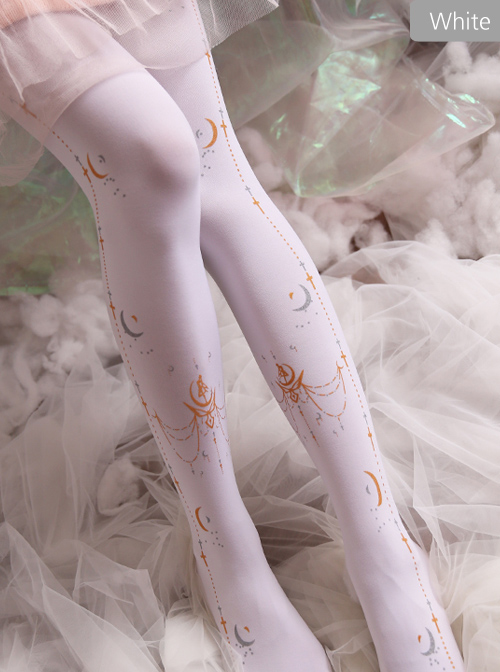 Sailor Moon Printing Classic Lolita Black Or White Pantyhose