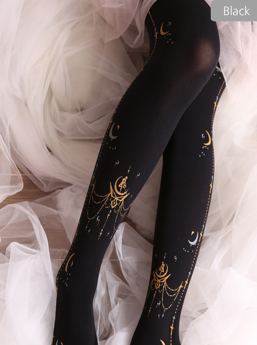 Sailor Moon Printing Classic Lolita Black Or White Pantyhose