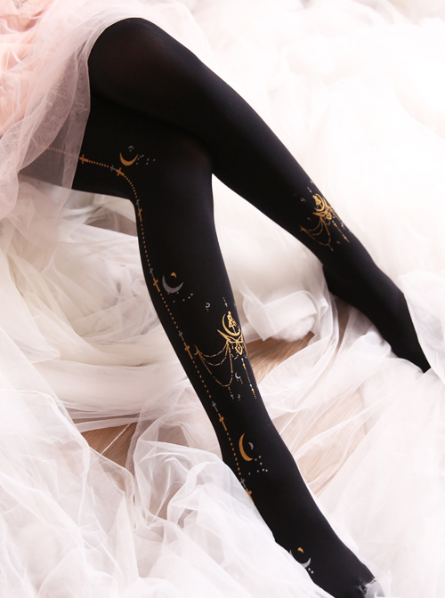 Sailor Moon Printing Classic Lolita Black Or White Pantyhose