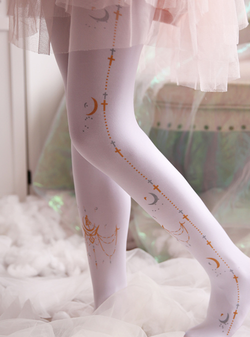 Sailor Moon Printing Classic Lolita Black Or White Pantyhose