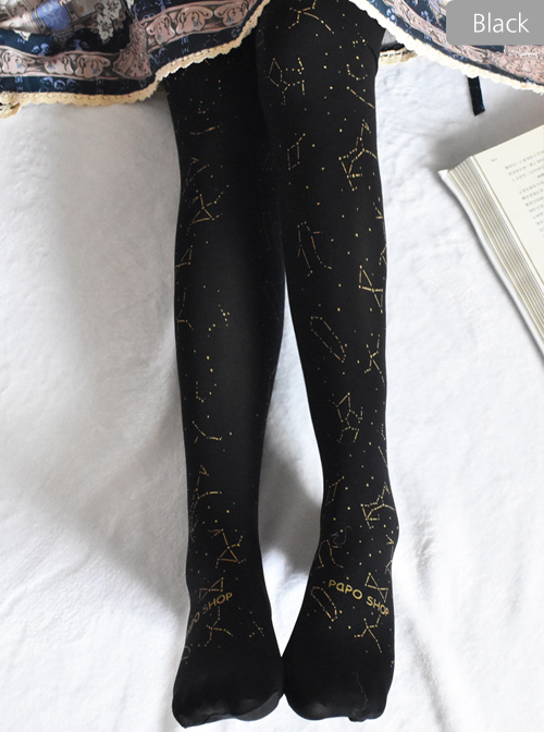 Bronzing Constellation Printing Classic Lolita Pantyhose