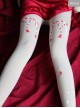 The Witch's Tears Series Butterfly Petal Printing 120D Classic Lolita Black Or White Pantyhose