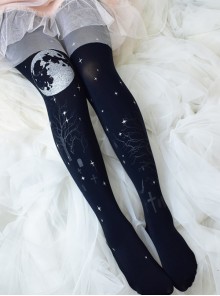 Chapter VII Of The Night Series Printed Gothic Lolita Pantyhose