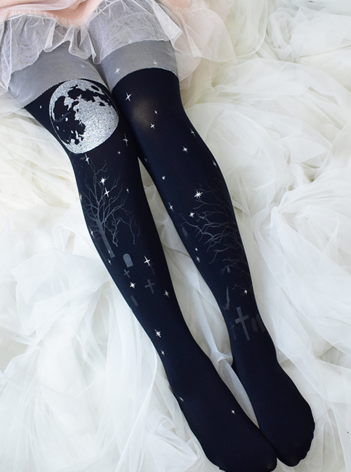 Chapter VII Of The Night Series Printed Gothic Lolita Pantyhose