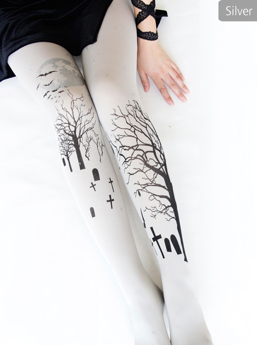 Chapter VII Of The Night Series Printed Gothic Lolita Pantyhose