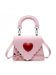 Gift Box Bowknot Love Heart Wavy Lace Sweet Lolita Shoulder Bag