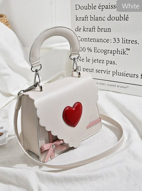 Gift Box Bowknot Love Heart Wavy Lace Sweet Lolita Shoulder Bag