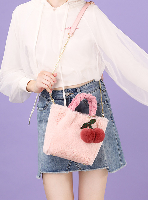 Plush Cherry Pendant Sweet Lolita Shoulder Bag