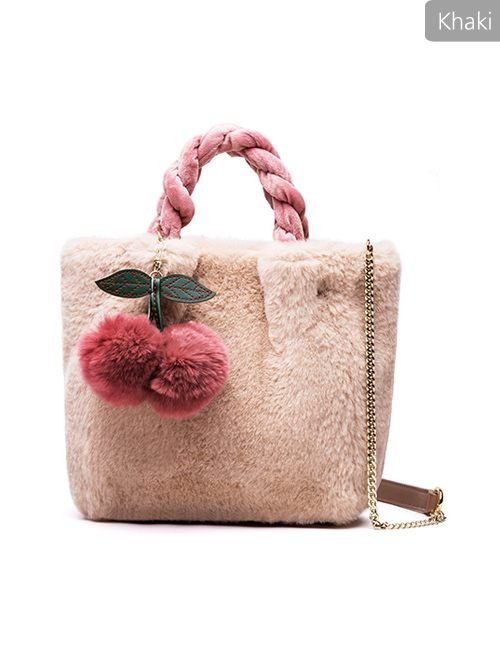 Plush Cherry Pendant Sweet Lolita Shoulder Bag