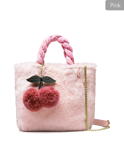 Plush Cherry Pendant Sweet Lolita Shoulder Bag